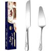 Malihome Set di tagliapasta per torte nuziali personalizzate, set di coltello per torta di compleanno personalizzabile e spatola per torta, regalo di anniversario di compleanno (argento)