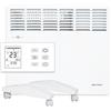 WARMTEC Riscaldamento elettrico 1500 W | Riscaldamento a convettori con WiFi, e display LCD e classe di protezione IP24 | Radiatore a convezione a risparmio energetico da parete o da appoggio | Bianco