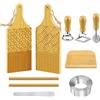 Generic 12 utensili per la preparazione della pasta, accessori per la preparazione della pasta, rullo e tagliapasta da cucina in legno, tagliere a spirale, set per spaghetti, stampi per impastare noodle a