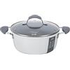 Fatto in Casa da Benedetta Casseruola Antiaderente (Ø 24 cm) in Alluminio 100% riciclabile con Coperchio in Vetro - Adatta anche per Induzione, Non contiene Metalli pesanti (Colore Grigio)