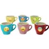Generico Set 6 Tazzine da caffè in Ceramica Colorate Personalizzate con Emoji Carine Particolari Colori Assortiti Idea Regalo Originale Natale Compleanno Cucina Prima Colazione Mattina Arredo Casa Tavola