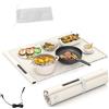SOARS Scaldavivande Elettrico Portatile, Tappetino Riscaldante Pieghevole in Silicone, Temperatura Regolabile a 3 Livelli, 3 Timer, Vassoio Riscaldante per Feste, Buffet, Riunione (Bianco, 60 X 44 CM)