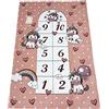 Riad Arredo Tappeto Bambini Arredo Gioco in Cotone Ciniglia Morbido con Retro Antiscivolo Rettangolare Rotondo Made in Italy (115x175 cm, Unicorni Rosa)