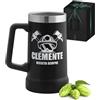 Maverton Boccale birra personalizzato in acciaio inox, Tazza termica | Nera da campeggio 700ml, Tazza personalizzata 6h caldo/10h freddo, Bicchieri birra, Regalo uomo compleanno, Regalo fratello