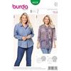 burdastyle Burda Cartamodello per camicie e camicette da donna, taglie forti, 6614