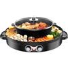 Charocean Hot Pot - Pentola elettrica 2200 W, 220 V, griglia elettrica 2 in 1, multifunzione, con piastra rimovibile, per dormitorio, casa (nero)