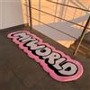 MAQCHGO MYWORLD - Tappeto divertente rosa con lettere inglesi per camera da letto, corridoio, passatoia vintage, tappeto lungo da bagno, antiscivolo, morbido (40 x 119 cm)