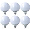 LEDLUX 6 PCS Lampada Led E27 Globo G120 20W 220V, Bianco Freddo 6500K, Diametro 120mm Lunghezza 155mm