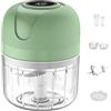 QYLJZB Mini tritacaglio, mini tritatutto portatile USB con 2 tazze di formato, 2 lame e 1 deflettore alimentare, per cipolla, aglio, pepe, purea di verdure, 100+250 ml