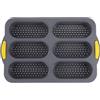 Hasaller Stampo in silicone per panini a 6 cavità, per hot dog, hot dog, panini, panini, torte, hot dog, panini fatti in casa (grigio)