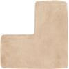 Generic Tappetino angolare da bagno a forma di L, in tinta unita, in pile corallo, antiscivolo, per ingresso, ingresso, pavimento, assorbente, tappeto da cucina (beige)