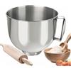 LVYXON Ciotole per mescolare, 4,8 l, in acciaio , ciotola da cottura in metallo, per mixer per KitchenAid, perfetta per K45SS KSM75 KSM150, argento