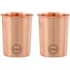 Fashnkart Bicchieri in rame puro Set di 2 bicchieri per acqua potabile Ayurvedic Health Pure Tumblers Tazze in rame 10,14 Oz 300 Ml (semplici)