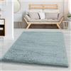 Carpettex Tappeto Shaggy a pelo lungo moderno per il soggiorno, monocromatico, super morbido, effetto pelliccia, Colore: Blu, Taglia: 140 x 200 cm