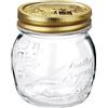 Bormioli Rocco Quattro Stagioni 79208 (12 pezzi, capacità 250 ml, vasetti per marmellata con coperchio dorato, coperchio da 70 mm)