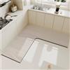 Hixingo Tappeto da Cucina Forma a L, Tappeti Cucina Antiscivolo Assorbente Asciugatura Rapida Tappetino Passatoia di Diatomite Lavabile per Casa Corridoio Bagno (Stile 2,100x100x45cm)