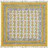 CASAVANI Tappeto Kilim 1,52 x 1,52 m Tappeto Giallo & Beige in Cotone Dhurrie Floreale Spesso 0,48 cm Tappeto in Pietra Facile da Lavare a Mano Tappeto di Cotone Lavabile a Mano Tappeto Flatweave per Interni