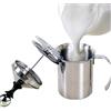 HERCHR 400ml Frother di latte in acciaio inox, Doppio Mesh caffè Cappuccino Schiumatore Crema, Manuale Latte Creamer, Cappuccinatore Manuale con manico rotondo per caldo al Cioccolato