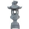 Getdoublerich Lanterna a energia solare, stile zen giapponese, tempio in pietra, decorazione da giardino asiatico con illuminazione solare per prato e patio (luci mascotte)