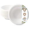 BIOZOYG Piatti usa e getta Vaschette per zucchero da cucina I piatti biodegradabili I Piattini da zuppa Ciotola Piatti pasta Piatto da portata I 100 x Piatto fondo 400ml, rotondo 18cm
