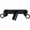 Ledvion - Faretto da soffitto LED Nero 3 luci, dimmerabile, 4.9W, RGB+CCT, rettangolare, inclinabile, attacco GU10 con lampadina, IP20