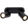 Ledvion Faretto LED Soffitto Nero 2 luci Rettangolare GU10 3W bianco freddo | Lampadina inclusa per corridoio soggiorno cucina camera e ambienti interni asciutti