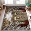 Generic Tappeto per area cervi, inverno rustico pino neve inverno oro basso bordo bordo bordo zerbino tappeto rettangolare bagno ingresso comodino lavanderia decorazione 7,6 x 15,2 cm