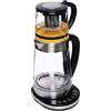 HuKaiL Bollitore doppio (2.5L grande bollitore elettrico+1L piccola teiera), bollitore portatile in vetro temperatura regolabile per viaggi, ufficio, hotel
