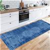 Siunwdiy Antiscivolo Lavabile Tappeto Passatoia Salotto Cucina Vintage Blu Tappeti Runner per Corridoio Ingresso, Larghezza 40/50/ 60/70/ 80/90/ 100/ 120cm,Blu,70x290cm
