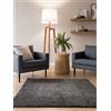 Interiyou Tappeto salotto a pelo alto Sofia - 160x160 cm Grigio - Soffice e monocromatico - Lavabile e antiscivolo - Lungo morbido