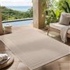 Carpettex Tappeto da Esterno Beige 240x340 cm, Ideale per Cucina, Balcone, Terrazza, Soggiorno e Sala da Pranzo, Design a tinta unita con bordo