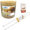 Dream' s Party Kit - set Stampo PANETTONE 1kg Alto - 5 pezzi + Aroma PANETTONE + SPILLONE in acciao INOX 62cm - Pirottino monouso in carta da Forno 1000gr - per Dolci Natalizi, Gastronomico, Pan brioche, Pan dolce