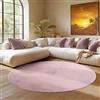 SIMPEX Tappeto Rotondo Rosa 80 cm Tappeto Lavabile a Pelo Corto, Rotondo, Antiscivolo e Morbido, Design Monocromatico Moderno per Soggiorno, Camera da Letto, Cucina e Corridoio