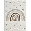 the carpet Beat Kids - Tappeto moderno per bambini, morbido, morbido, facile da pulire, con motivo arcobaleno, 80 x 150 cm