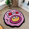 LAKEA Tappeto trapuntato con bombe di ciliegia, rosa decorazione per camera da letto, tappeto kawaii, piccolo tappeto per camera da letto, cartone animato, con aghi (71,5 x 81,5 pollici)