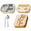 Senermter Lunch Box Con Contenitori - Porta Pranzo Scomparti Capibara Panda,Contenitori Cibo Acciaio Inossidabile con Posate per Scuola Ufficio Viaggio Picnic Escursioni