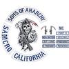 GREEN HOUSE Toppa ricamata termoadesiva originale Sons of Anarchy Motorcycle Club, set completo per giacca posteriore 36cm-XL Allegro