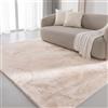 Interiyou Tappeto salotto pelo corto Fargo - 200x290 cm Beige - Morbid in pelliccia sintetica - Lavabile e antiscivolo - Corto e soffice