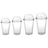 Nicoletti Coffee Nicoletti 100 Bicchieri in PLASTICA con Coperchio A Cupola e Foro Ideali per Drink BIBITE Frappe Granite (500ml)