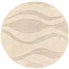RugVista Breeze, Tappetino da bagno, Moderni, Ø 70 cm, Rotonda, Pelo corto, Lavabile in lavatrice, Bianco crema Beige