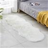 Tomifine Faux Lana Pelliccia Tappeto, Soffice Shaggy Della Pelliccia Imitazione Tappeti Longhair Effetto Pelliccia Divano Letto, Usato per Camera da Letto Decorazione (50 x 100 cm,Bianco)