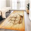 Generic Navigazione Barche A Vela Mappe Tappeto Corridoio 60X240 Cm - Lavabile E Antiscivolo, Tappeto Lungo E Stretto Per Corridoio, Cucina O Entrata, Morbido, Facile Da Pulire Beige