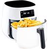 Tagars Friggitrice Ad Aria Calda Bianca Da 4 Litri Con Display Digitale, Sistema A Riscaldamento Rapido, 7 Programmi Di Cottura, Timer e Temperatura Regolabili 1400 W