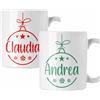 Colorfamily Coppia di tazze Natale Tazza Natalizia PERSONALIZZABILE con nome Pallina Christmas Mug 11 Oz Idea Regalo