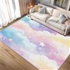 Generico Tappeto Salotto Nuvola Pastello, 160x200 cm, Tappeto Motivo Acquerello Stelle per Decorazioni Casa Camera da Letto, Lavabile in Lavatrice Antiscivolo Pelo Corto L140