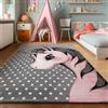 SIMPEX Tappeti per bambini, Disegno di unicorno, Tappeto Rosa, 200 x 290 cm, Tappeti per bambini, Tappeto camera dei bambini