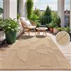 TT Home Tappeto Per Interni Ed Esterni Resistente Alle Intemperie Balcone Cucina Tappeto Per Il Soggiorno Boho Effetto Alto-Bass, Colore:Beige, Dimensione:160x220 cm