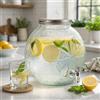 Generico Dispenser Bevande in Vetro 5L con Rubinetto e Tappo Acciaio - Barattolo Porta Bibite 25x25 cm per Acqua, Cocktail, Eventi, Feste, Catering - Design Elegante e Compatto