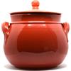 Fratelli Colì Colì, Pentola Bombata in Terracotta con Coperchio, Pentola Artigianale, Rossa, Diametro 20 cm