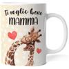 Caribu design Tazza Ti Voglio Bene Mamma con design Giraffe - Idea regalo originale Festa della Mamma/compleanno/Natale